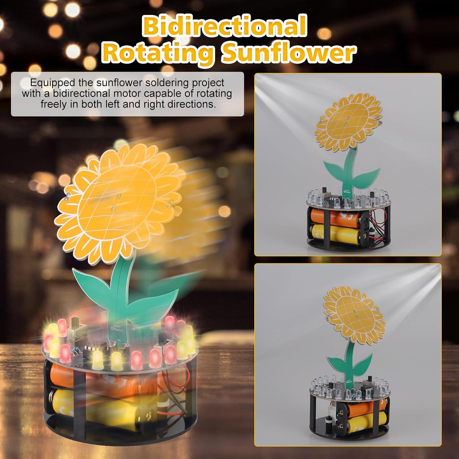 Rotating Sunflower Electronic  - Diy Electronics Desk ulasan dan harga