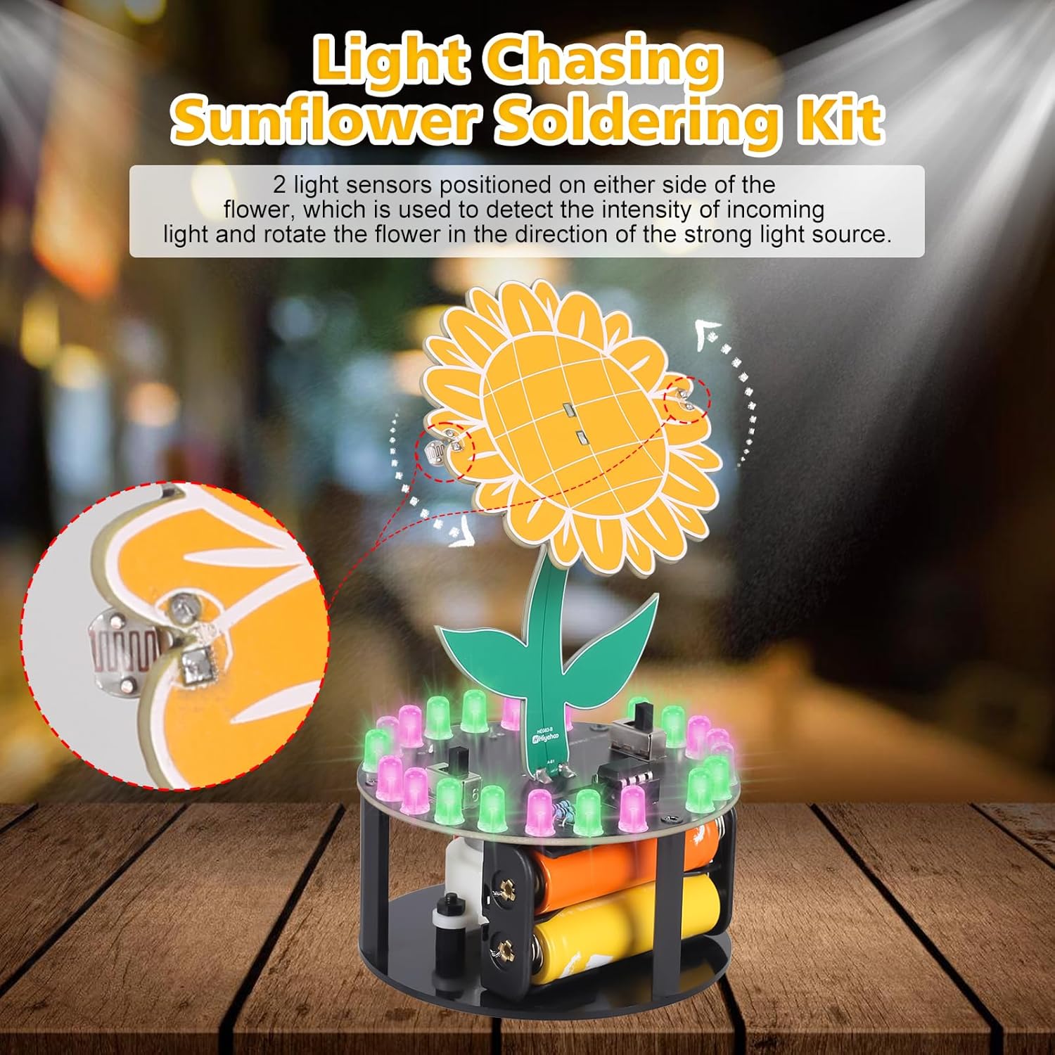 Rotating Sunflower Electronic  - Diy Electronics Desk ulasan dan harga